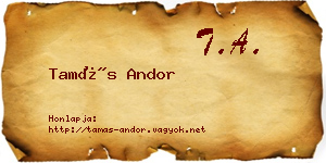 Tamás Andor névjegykártya