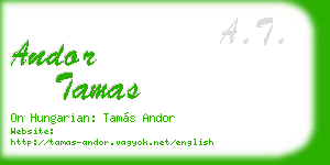 andor tamas business card